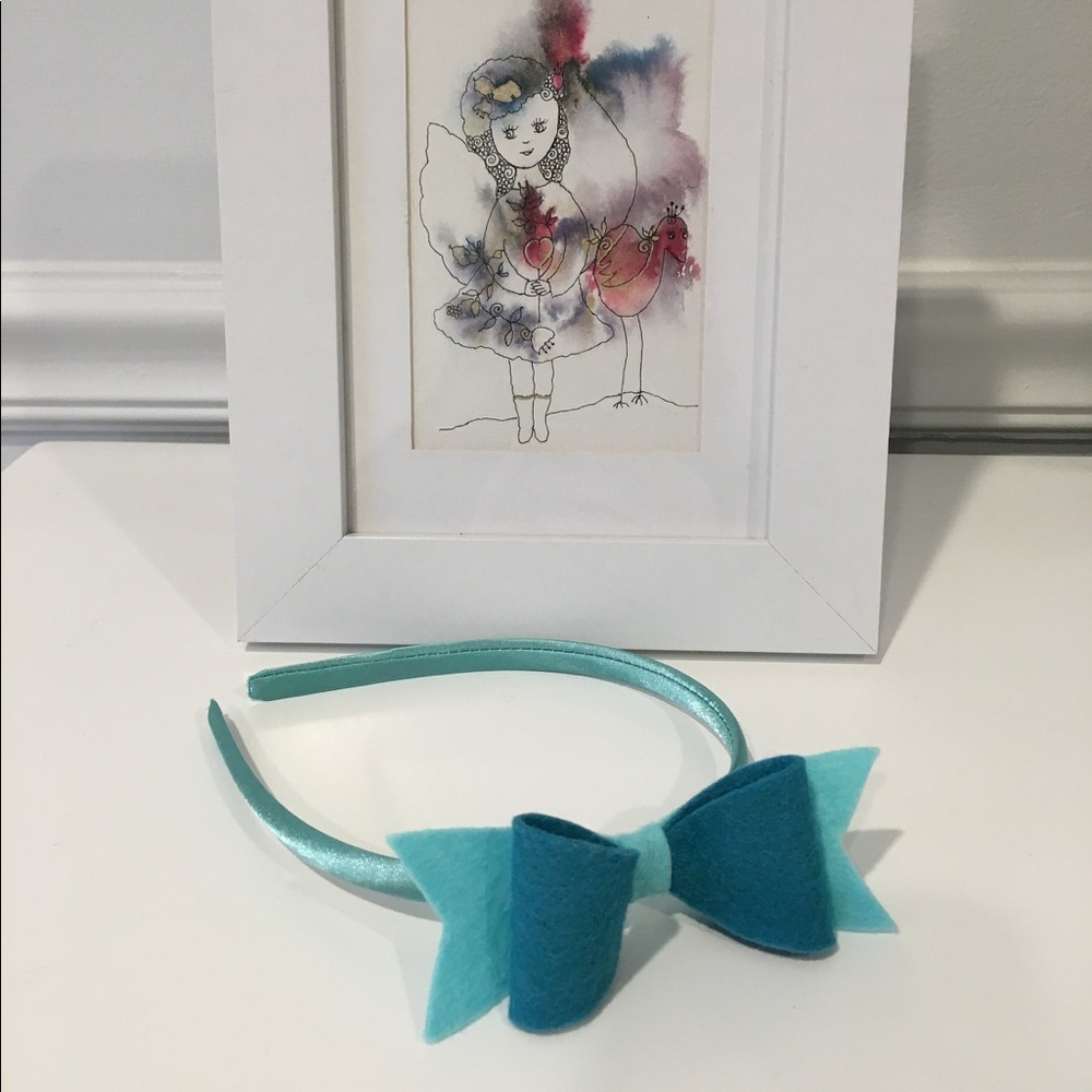 Handmade bow headband-hoop